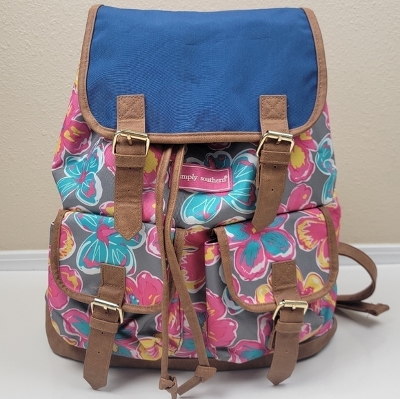 Simply Southern Handbags - Simply Southern Floral Pocket Flap Backpack